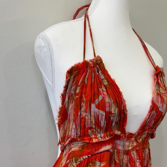 Free People Bohemian Leaf Print Dress – Size XS 🍃✨ - Picture 7 of 14